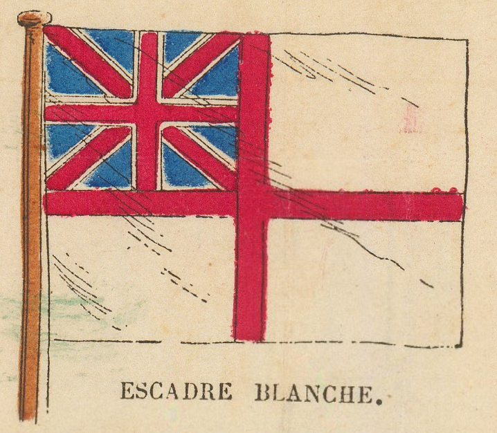 White squadron ensign of England as printed on the plate