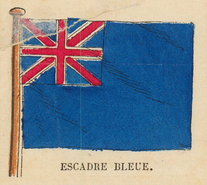Blue squadron ensign of England as printed on the plate