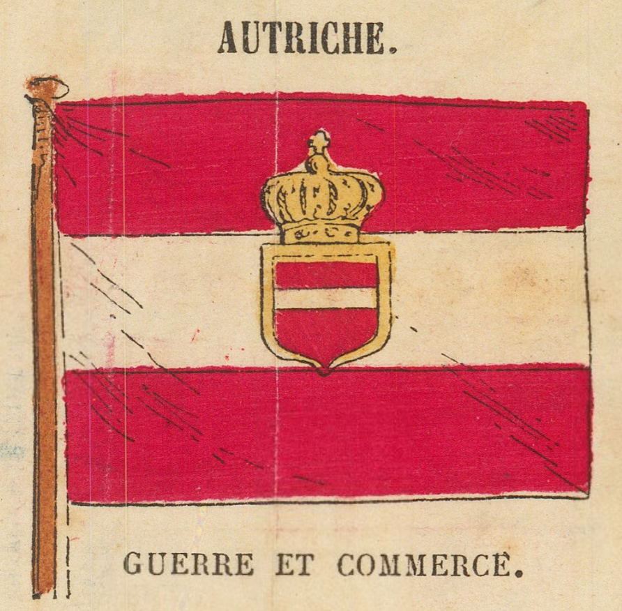 Austrian war and commerce flag as printed on the plate
