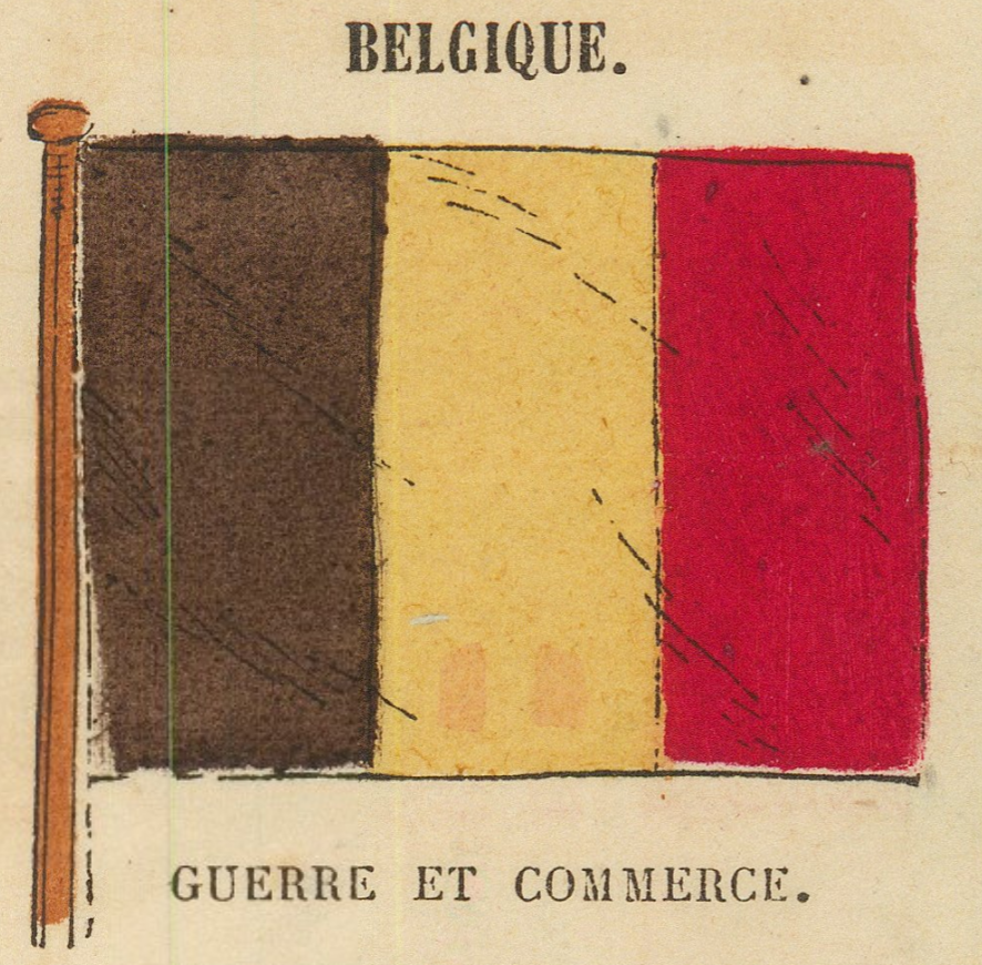 Belgian war and commerce flag as printed on the plate