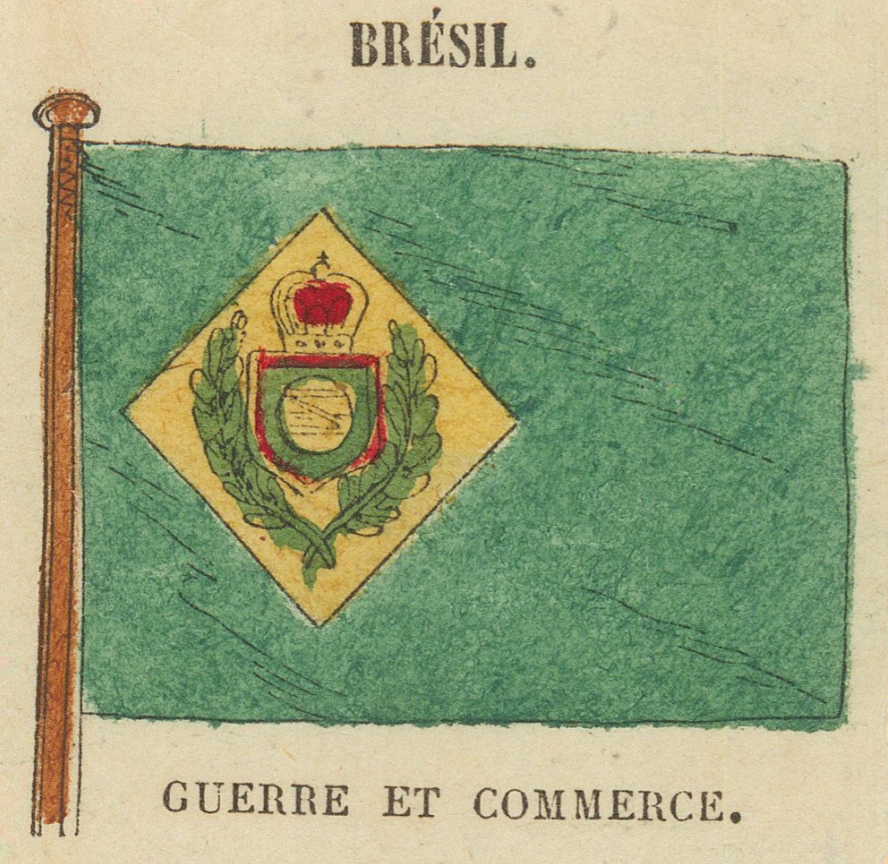 Brazilian war and commerce flag as printed on the plate