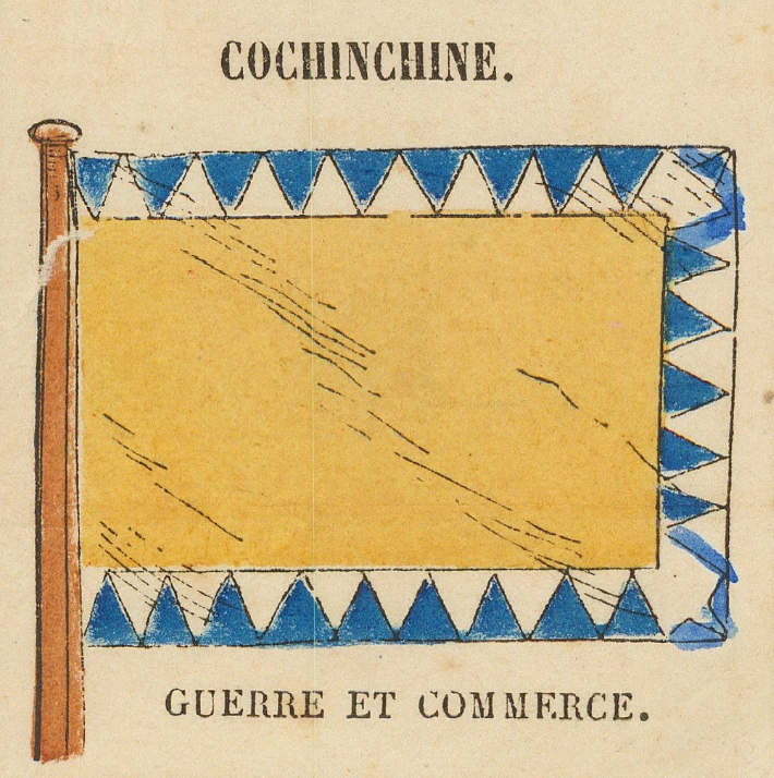 Cochinchina war and commerce flag as printed on the plate