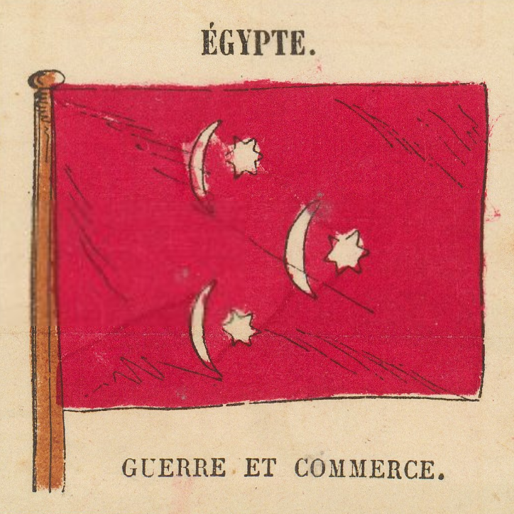 Egyptian war and commerce flag as printed on the plate