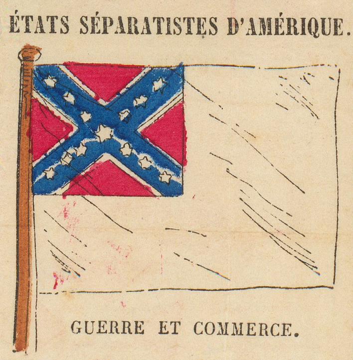 Confederate States war and commerce flag as printed on the plate