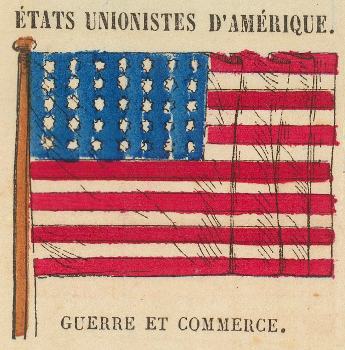 United States war and commerce flag as printed on the plate
