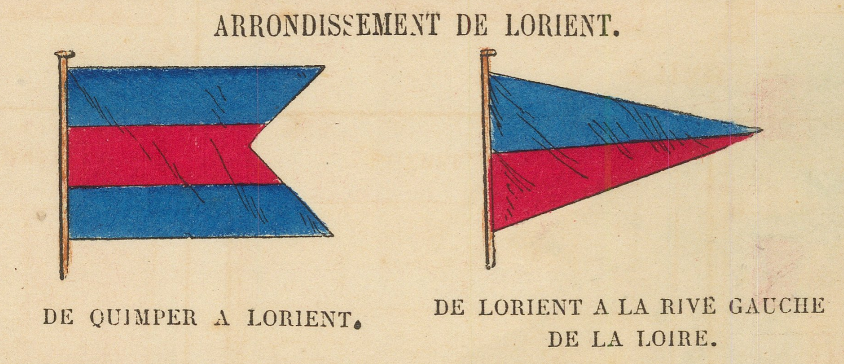 Two coastal signal flags for the Lorient maritime arrondissement