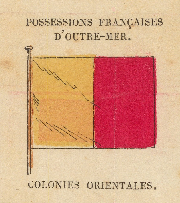 Flag labelled French overseas possessions, eastern colonies