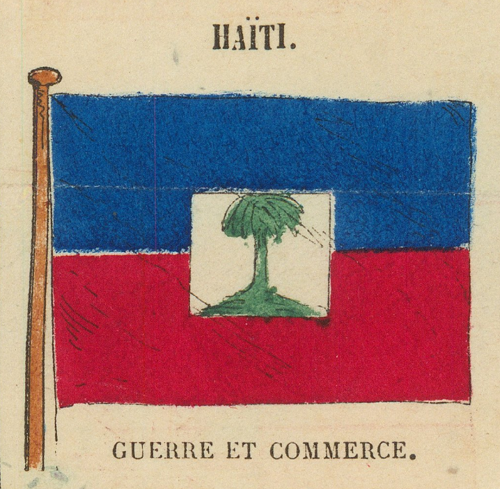 Haitian war and commerce flag as printed on the plate