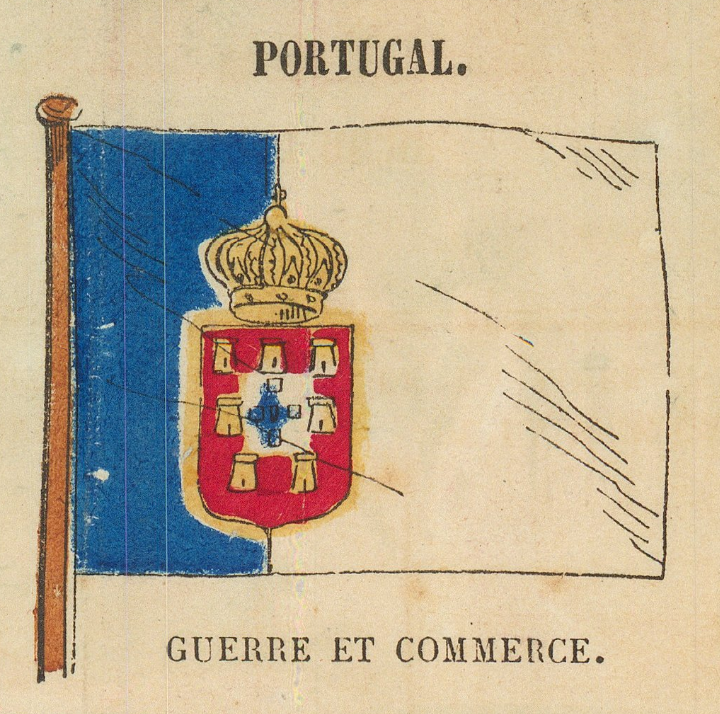 Portuguese war and commerce flag as printed on the plate