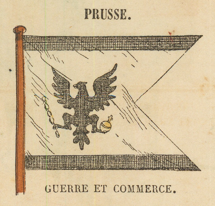 Prussian war and commerce flag as printed on the plate