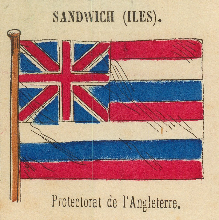 Sandwich Islands flag as printed on the plate